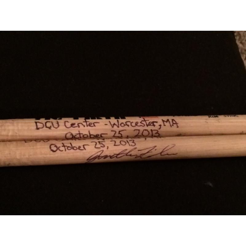 Phish Show Used Drumsticks (Pair) - Used and signed by Jon Fishman - Oct 25, 2013 - Worcester, MA