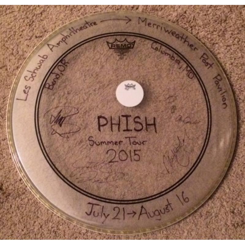 Phish Kick Drum Head (Nearly 2 feet in diameter!) - Signed by Band - Summer Tour 2015