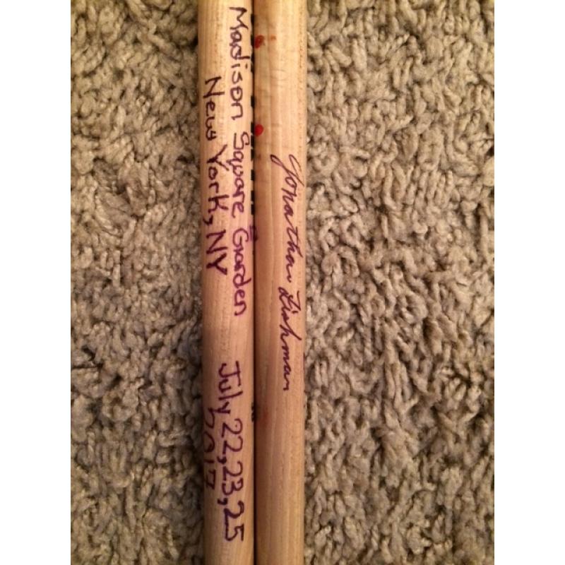 Phish Show Used Drumsticks (Pair) - Used and signed by Jon Fishman - July 22/23/25, 2017 - MSG