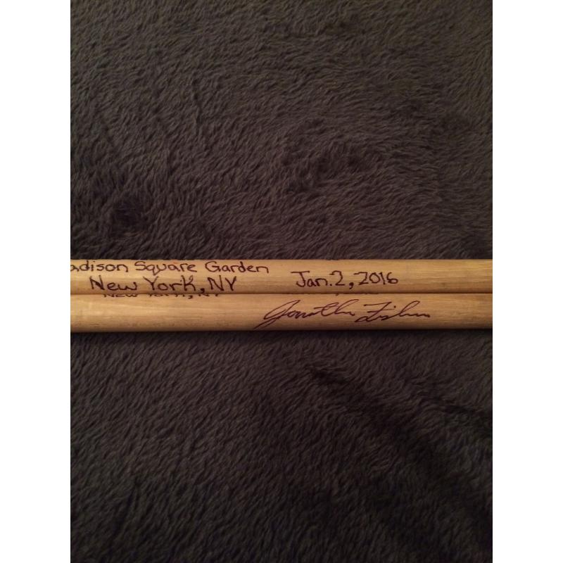 Phish Show Used Drumsticks (Pair) - Used and signed by Jon Fishman - January 2, 2016 - Madison Square Garden