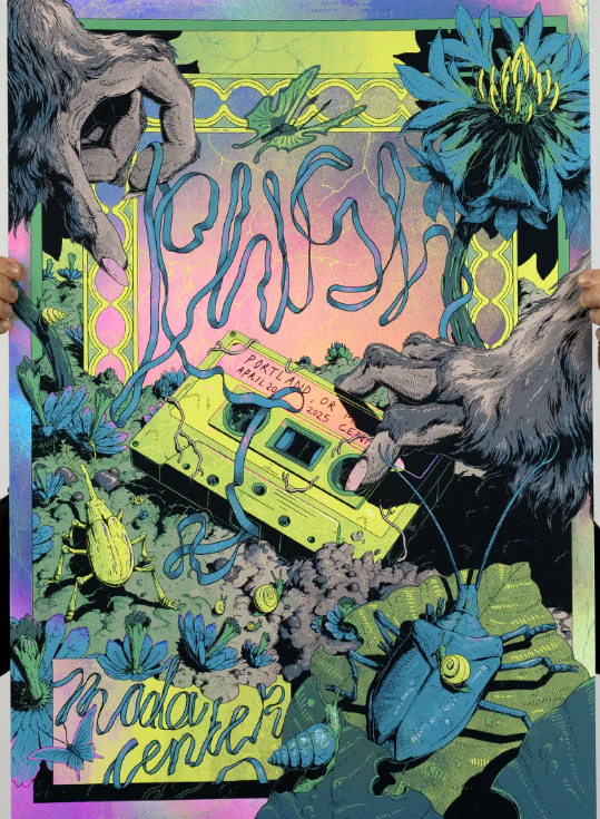 Phish Signed Poster - Portland - 4/20/25 - Huigen 117Holographic