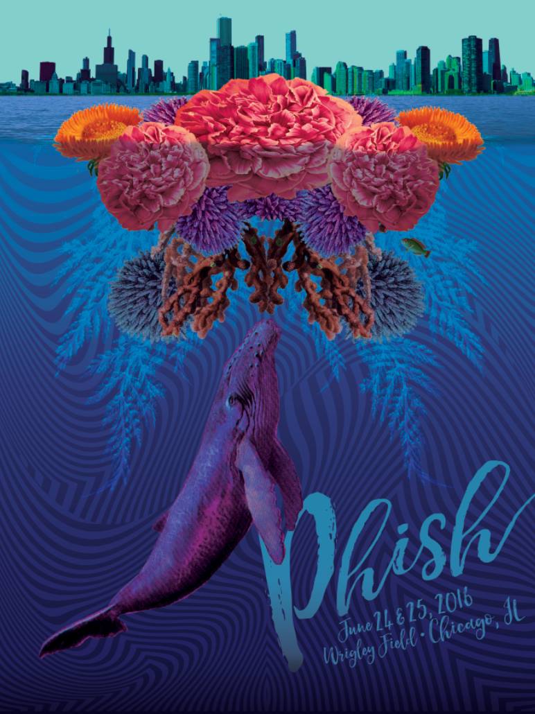 Phish Signed Poster - June 24/25, 2016 - Wrigley Field