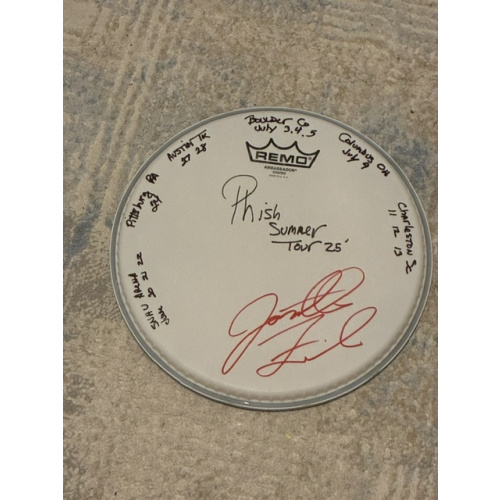 Phish Summer (1st half) '25 Drumhead (10 inch) and Stick Set - Show Used and Signed