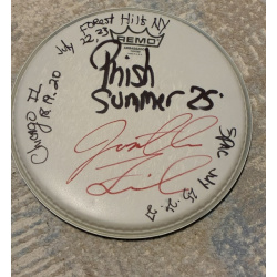 Phish Summer (2nd half before Dicks) '25 Drumhead (10 inch) and Stick Set - Show Used and Signed