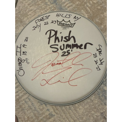 Phish Summer (2nd half before Dicks) '25 Drumhead (12 inch) and Stick Set - Show Used and Signed