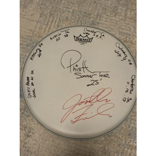 Phish Summer (1st half) '25 Drumhead (14 inch) and Stick Set - Show Used and Signed
