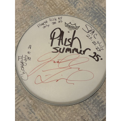 Phish Summer (2nd half before Dicks) '25 Drumhead (14 inch) and Stick Set - Show Used and Signed