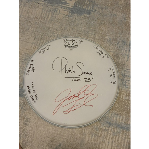 Phish Summer (1st half) '25 Drumhead (16 inch) and Stick Set - Show Used and Signed