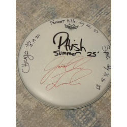 Phish Summer (2nd half before Dicks) '25 Drumhead (16 inch) and Stick Set - Show Used and Signed