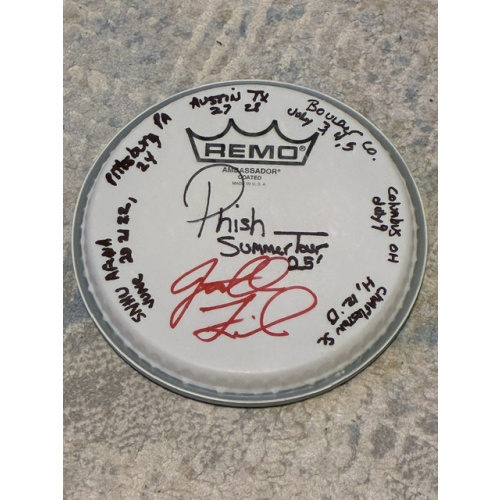 Phish Summer (1st half) '25 Drumhead and Stick Set - Show Used and Signed - 6 inch -