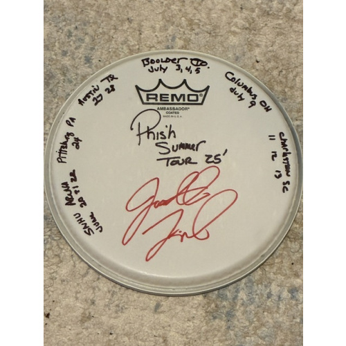 Phish Summer (1st half) '25 Drumhead (8 inch) and Stick Set - Show Used and Signed