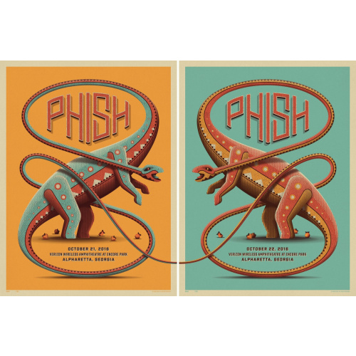 Phish Signed Posters (2 Poster Set, both signed)  - Oct 21-22, 2016 - Alpharetta, GA