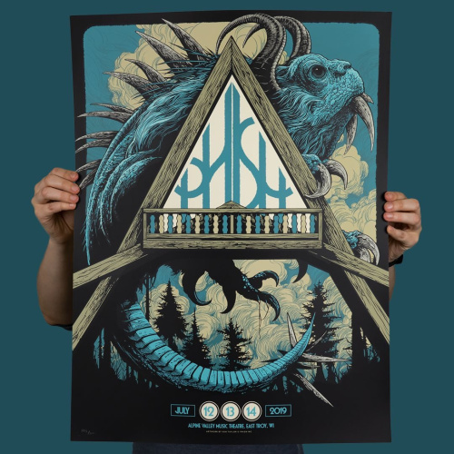 Phish Signed Poster - July 12-14, 2019 - Alpine Valley (Blue)