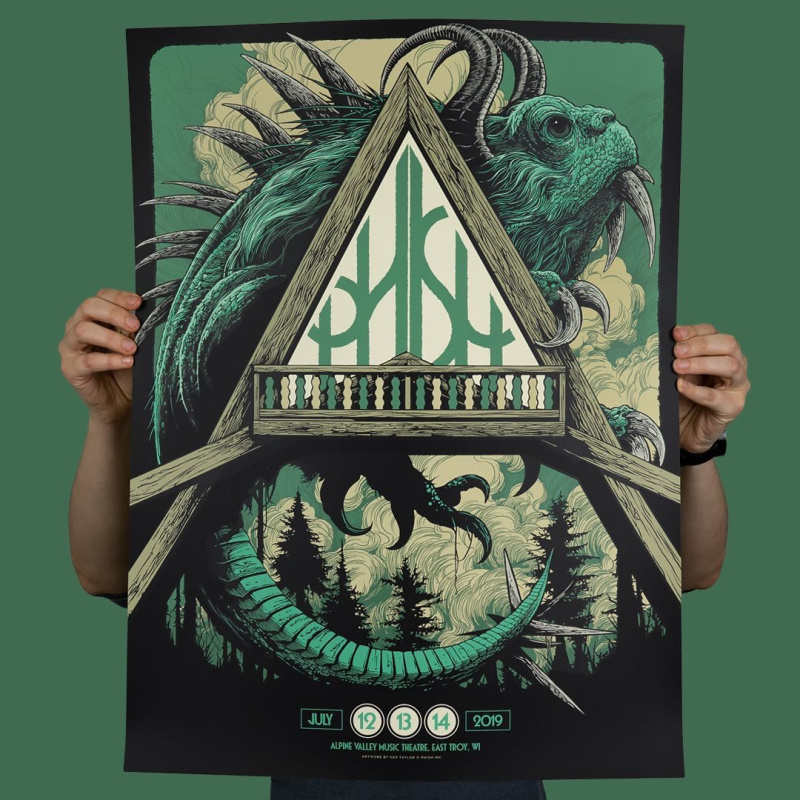 Phish Signed Poster - July 12-14, 2019 - Alpine Valley (Green)