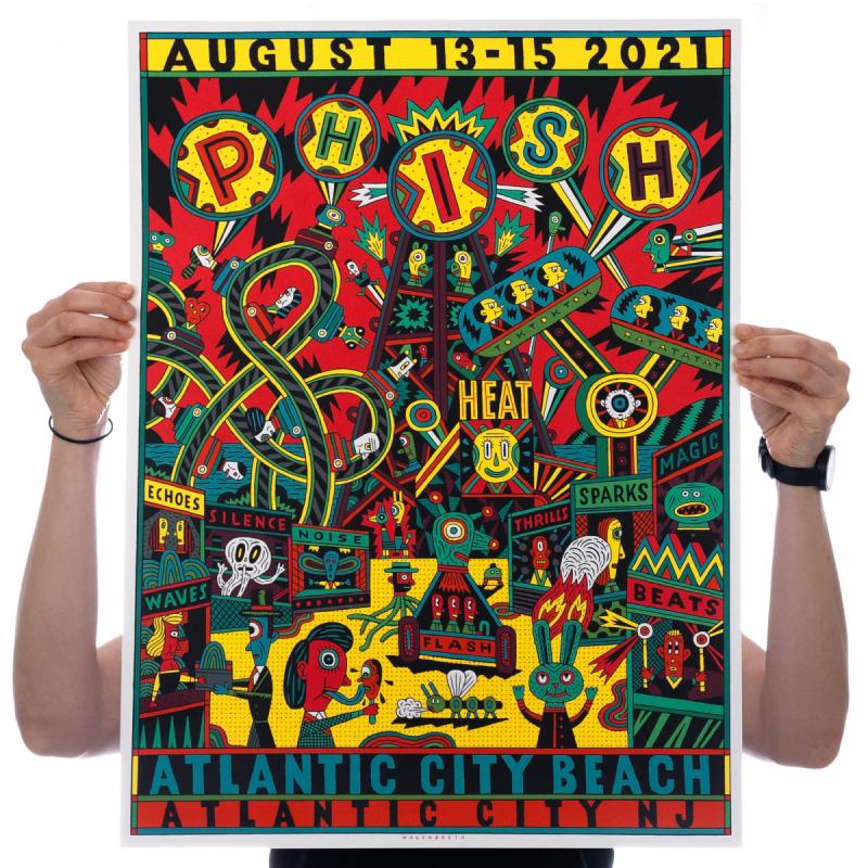 Phish Signed Poster  - Aug 13-15, 2021 - Atlantic City, NJ - Wagenbreth 109