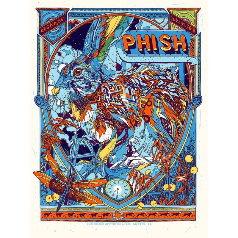 Phish Signed Poster - July 31, 2018 - Austin