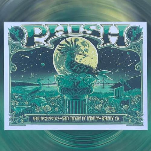 Phish Signed Poster - Greek Theatre - 4/17/23 - Kennedy 111 (Green)
