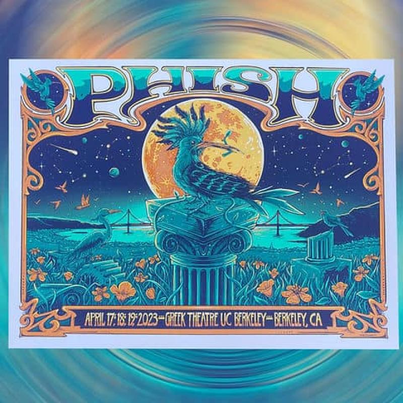 Phish Signed Poster - Greek Theatre - 4/17/23 - Kennedy 112 (Blue)