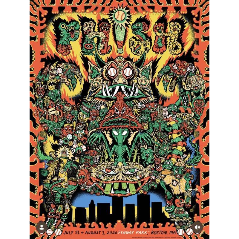 Phish Signed Poster Fenway  2026 - James 109 FOIL