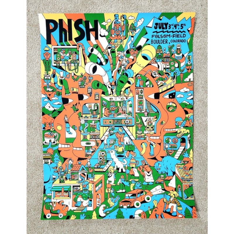 Phish Signed Poster - Boulder - 7/3/25 -  115 Berje Holographic