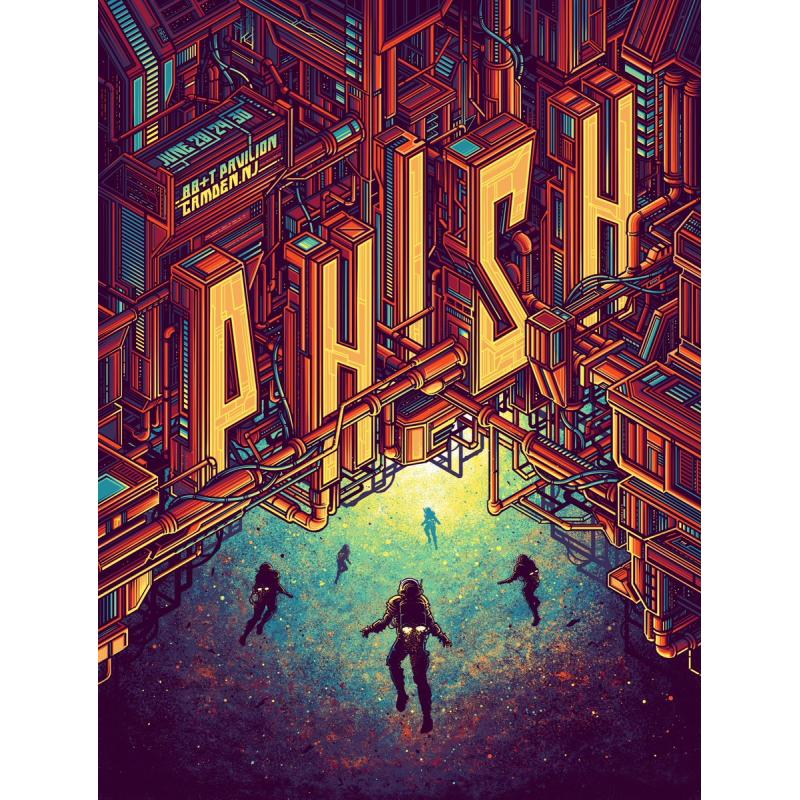 Phish Signed Poster - June 28-30, 2019 - Camden (Blue)