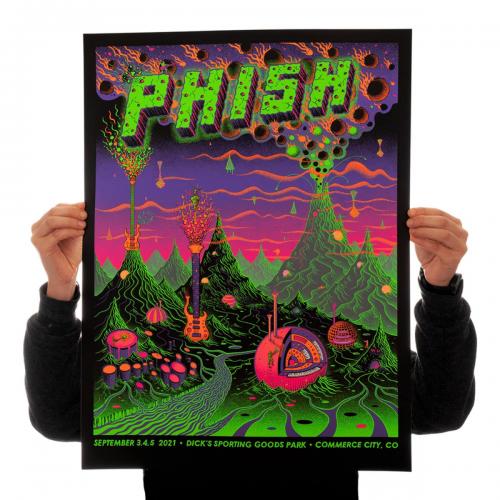 Phish Signed Poster  - Sept 3-5, 2021 - Dick's Sporting Goods Park - Binyonne 106