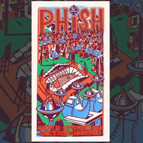 Phish Signed Poster - Dick's Sporting Goods Park 2019 - Pollock
