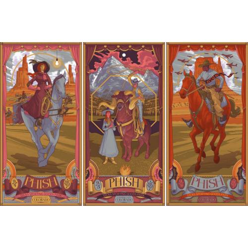 Phish Signed Poster - Sept 4-6, 2015 - Dick's Sporting Goods Park, CO (3 poster set)