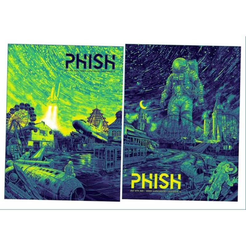 Phish Signed Poster -Huntsville - 7/12/23 - Danger 108 Green