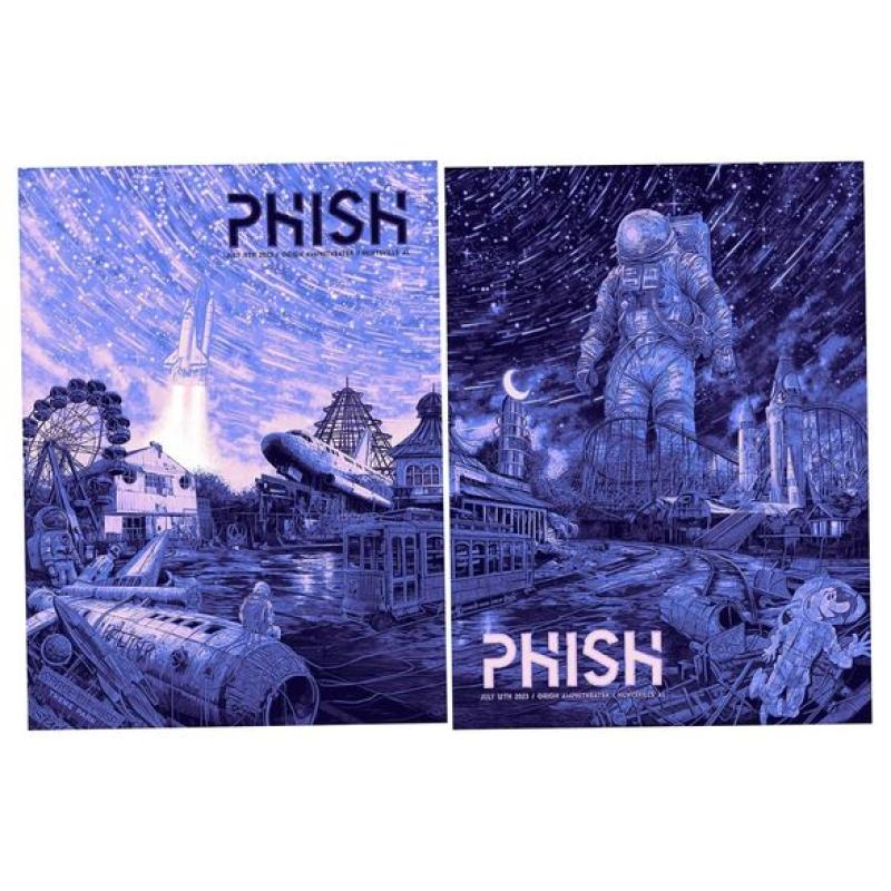 Phish Signed Poster -Huntsville - 7/11/23 - Danger 109 Purple