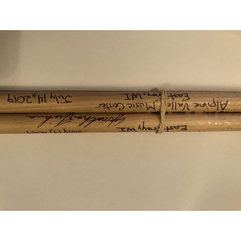 Phish Show Used Drumsticks (Pair) - Used and signed by Jon Fishman - July 14, 2019 - Alpine Valley