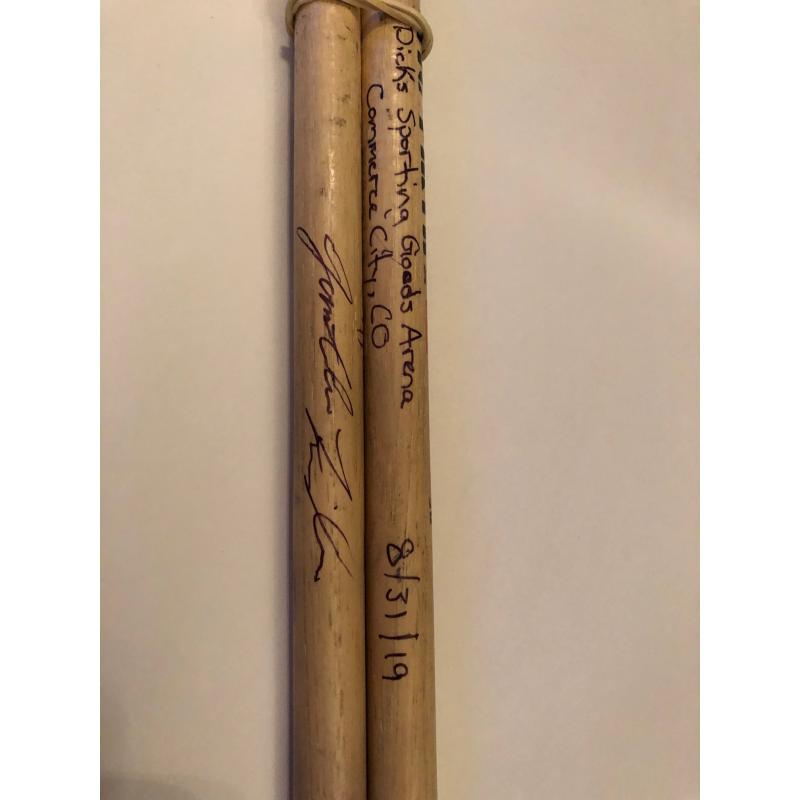 Phish Show Used Drumsticks (Pair) - Used and signed by Jon Fishman - Aug 31, 2019 - Dick's Sporting Goods Park