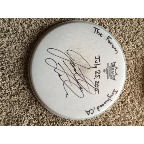Phish Show Used Drumhead - Signed by Jon Fishman - July 25, 2015 - Inglewood, CA