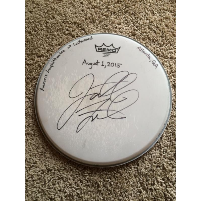 Phish Show Used Drumhead - Signed by Jon Fishman - August 1, 2015 - Atlanta, GA