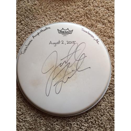 Phish Show Used Drumhead - Signed by Jon Fishman - August 2, 2015 - Tuscaloosa, AL