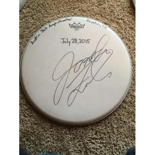 Phish Show Used Drumhead - Signed by Jon Fishman - July 28, 2015 - Austin, TX