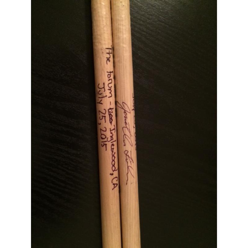 Phish Show Used Drumsticks (Pair) - Used and signed by Jon Fishman - July 25, 2015 - Inglewood, CA