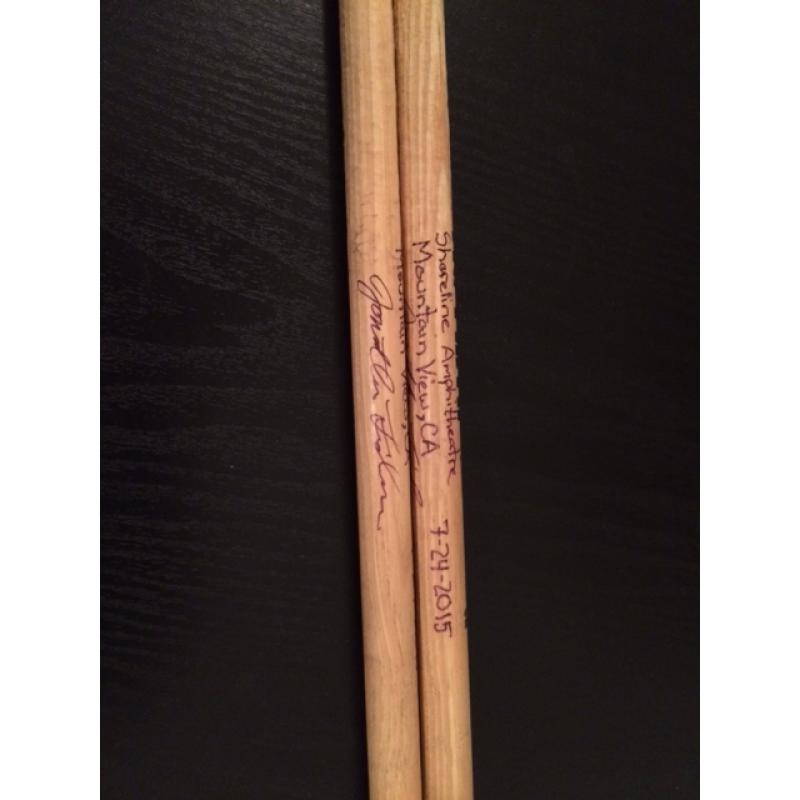 Phish Show Used Drumsticks (Pair) - Used and signed by Jon Fishman - July 24, 2015 - Shoreline