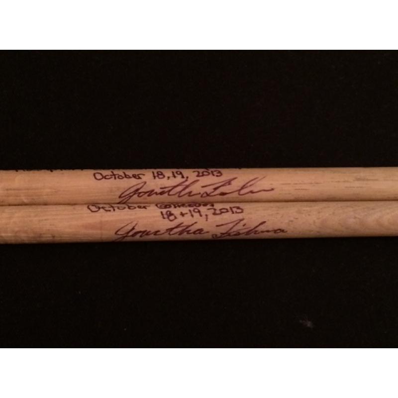 Phish Show Used Drumsticks (Pair) - Used and signed by Jon Fishman - Oct 18/19, 2013 - Hampton, VA