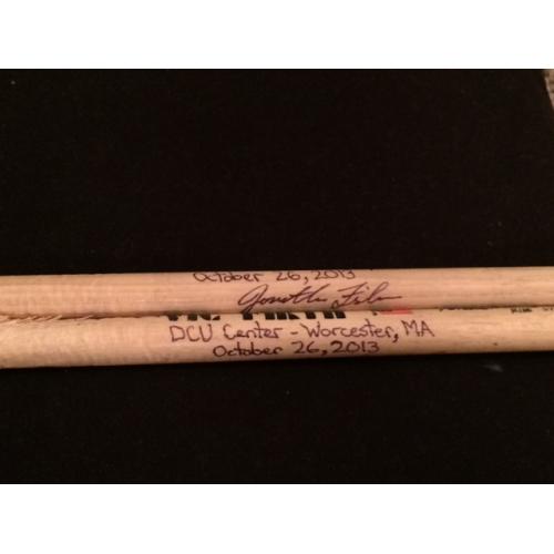 Phish Show Used Drumsticks (Pair) - Used and signed by Jon Fishman - Oct 26, 2013 - Worcester, MA