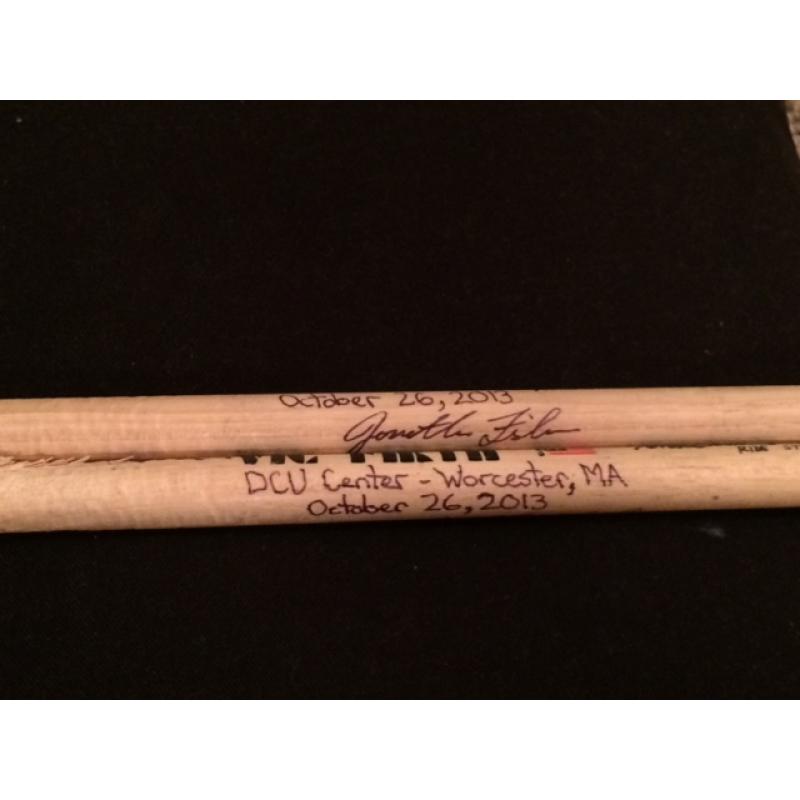 Phish Show Used Drumsticks (Pair) - Used and signed by Jon Fishman - Oct 26, 2013 - Worcester, MA