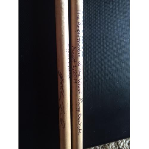 Phish Show Used Drumsticks (Pair) - Used and signed by Jon Fishman - August 1, 2014 - Orange Beach, AL