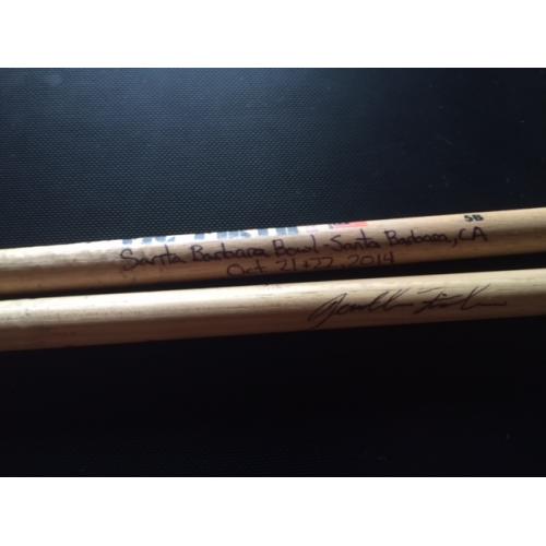 Phish Show Used Drumsticks (Pair) - Used and signed by Jon Fishman - Oct 21/22, 2014 - Santa Barbara, CA