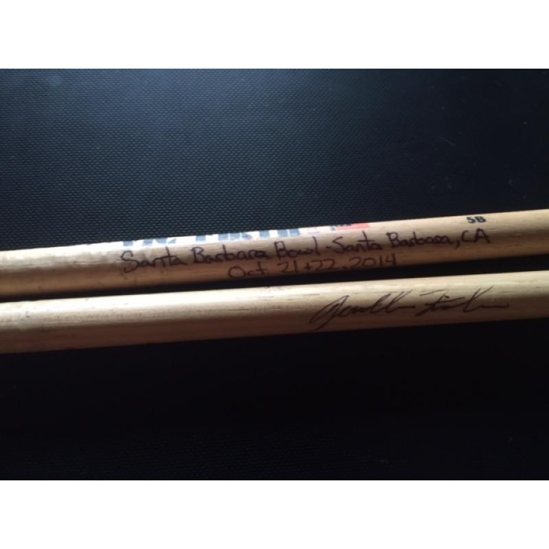 Phish Show Used Drumsticks (Pair) - Used and signed by Jon Fishman - Oct 21/22, 2014 - Santa Barbara, CA