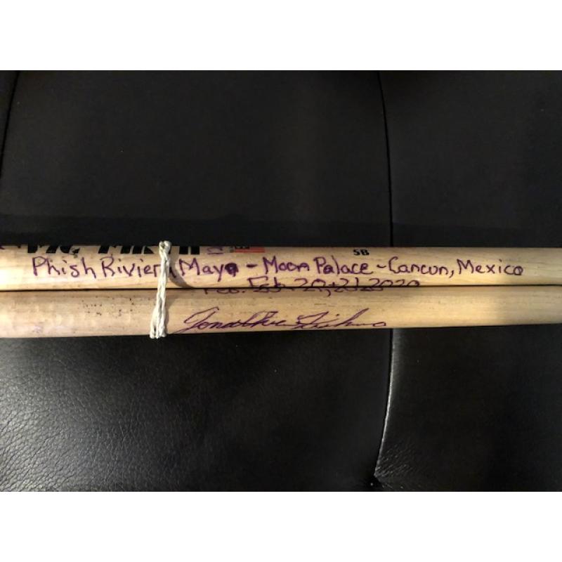 Phish Show Used Drumsticks (Pair) - Used and signed by Jon Fishman - 2/20 & 2/21, 2020 -   Mexico