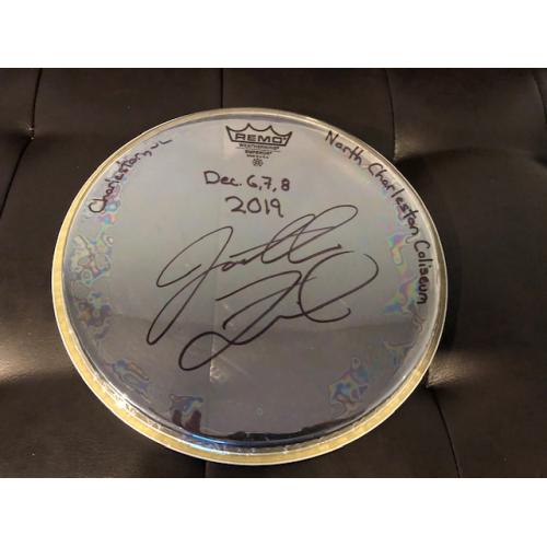 Phish Show Used Drum Head - Used and signed by Jon Fishman - 12/6-12/8, 2019   Charleston, SC