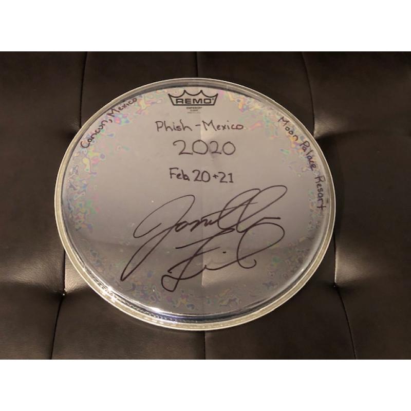 Phish Show Used Drum Head - Used and signed by Jon Fishman -  2/20 & 2/21, 2020 Mexico