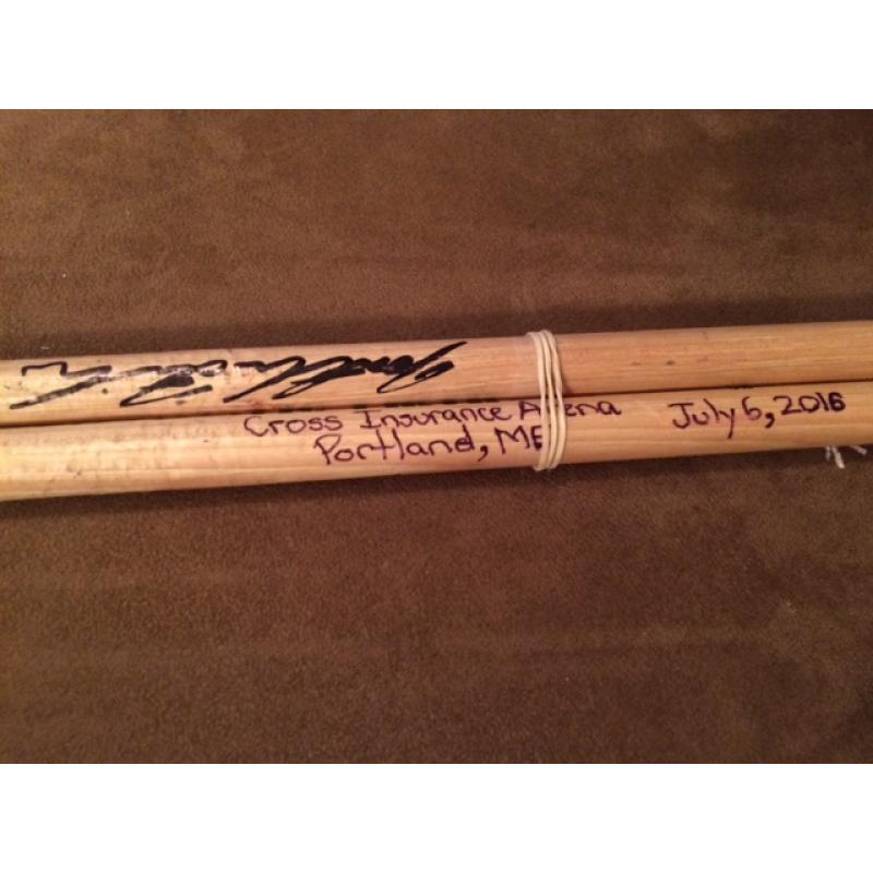Phish Show Used Drumsticks (Pair) - Used and signed by Jon Fishman - July 6, 2016 - Portland, ME