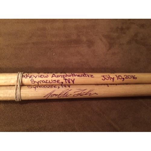 Phish Show Used Drumsticks (Pair) - Used and signed by Jon Fishman - July 10, 2016 - Syracuse, NY
