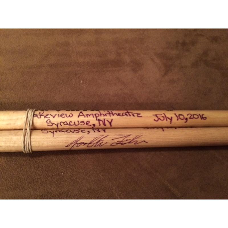 Phish Show Used Drumsticks (Pair) - Used and signed by Jon Fishman - July 10, 2016 - Syracuse, NY